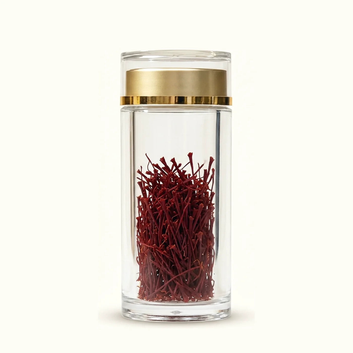 The Authentic Afghan Saffron gift box beside the branded porcelain teacup of golden saffron tea