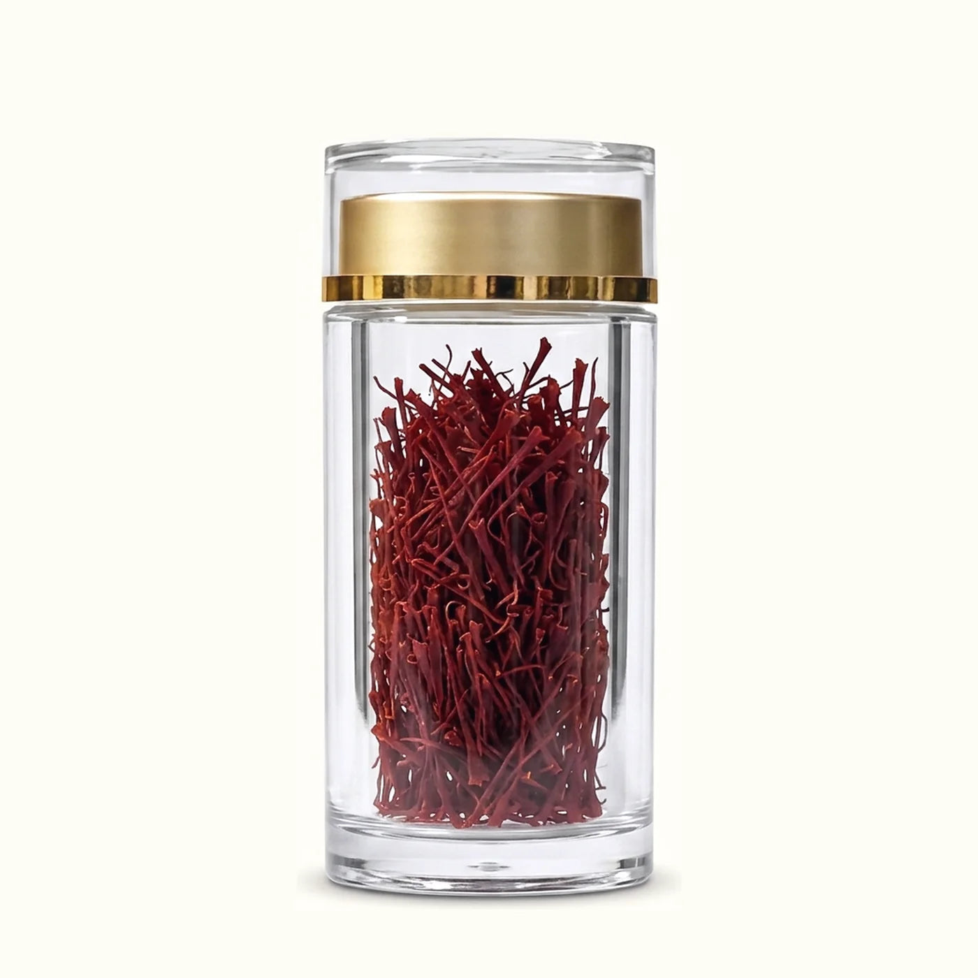 All-red Super Negin saffron threads heaped in a cut-crystal footed bowl